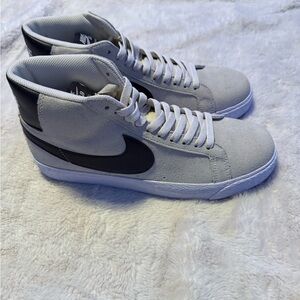 Nike Black and Gray Suede High-Tops